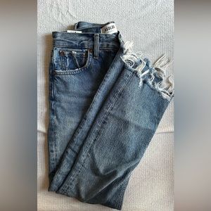 Agolde Riley Crop Distressed in Haven